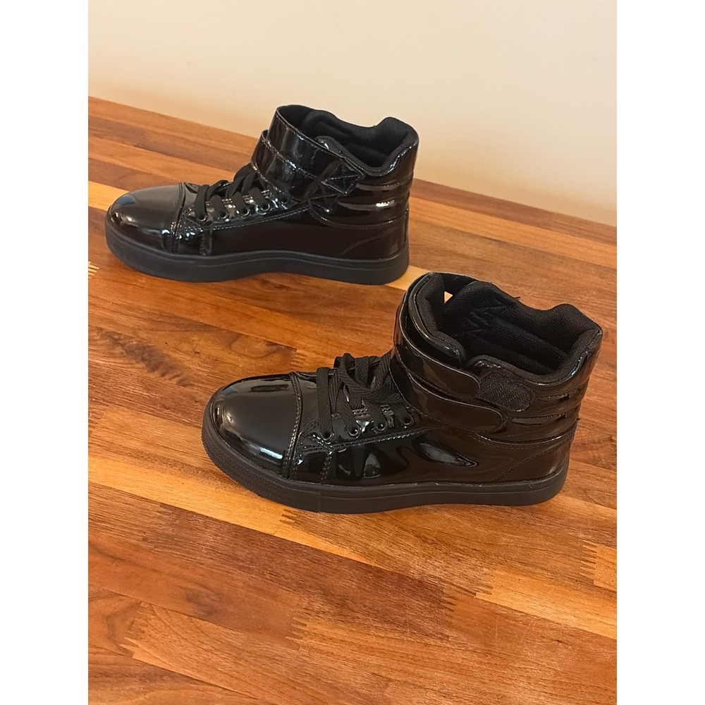 Alexandra Collection Black Patent High Top Dance Sneakers AC10 Mens 6 Womens 8